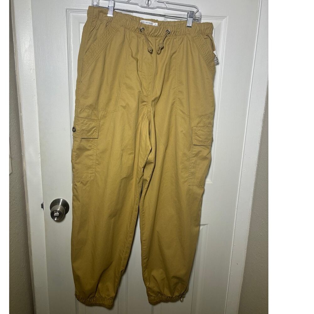 Avec Les Filles Anthropologie Cargo Pants Elastic Waist Pockets size L NWT